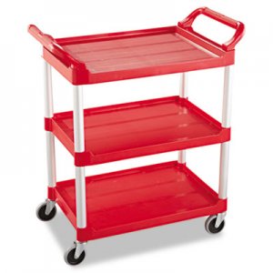 Rubbermaid Commercial Service Cart, 200-lb Cap, Three-Shelf, 18-5/8w x 33-5/8d x 37-3/4h