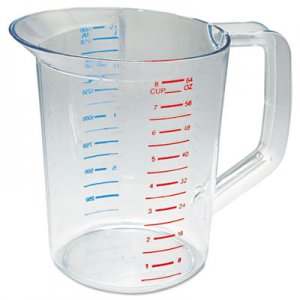 Rubbermaid Commercial Bouncer Measuring Cup, 2qt, Clear RCP3217CLE FG321700CLR