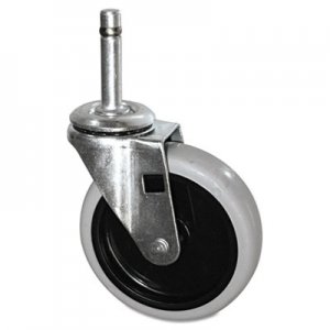 Rubbermaid Replacement Swivel Bayonet Casters, 4" Wheel, Thermoplastic Rubber, Black RCP3424L6 RCP 3424-L6