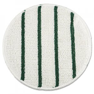 Rubbermaid Commercial Low Profile Scrub-Strip Carpet Bonnet, 21" Diameter, White/Green RCPP271 FGP27100WH00