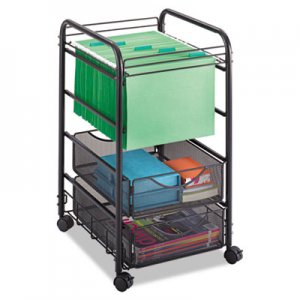 Safco Onyx Mesh Open Mobile File, Two-Drawers, 15-3/4w x 17d x 27h, Black SAF5215BL 5215BL