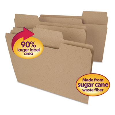 Smead Tree Free SuperTab File Folders, 1/3 Cut, Letter, Natural Brown, 100/BX 10751 SMD10751