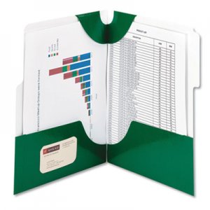 Smead SuperTab Two-Pocket Folder, 11 x 8 1/2, Green, 5/Pack SMD87965 87965