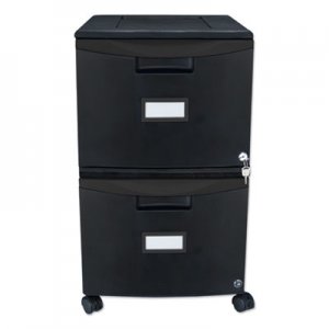 Storex Two-Drawer Mobile Filing Cabinet, 14-3/4w x 18-1/4d x 26h, Black 61309B01C STX61309B01C