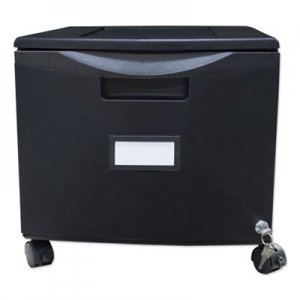 Storex Single-Drawer Mobile Filing Cabinet, 14-3/4w x 18-1/4d x 12-3/4h, Black 61259B01C STX61259B01C