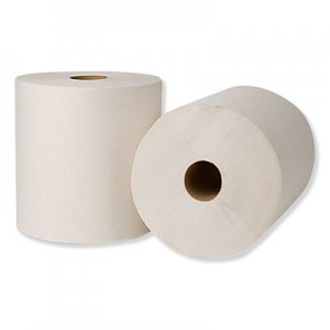 Wausau Paper EcoSoft Hardwound Roll Towels, 800 ft x 8 in, Natural White, 6 Rolls/Carton SCA218004 218004