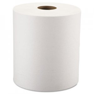 Windsoft Nonperforated Roll Towels, 1-Ply, White, 8" x 800ft, 6 Rolls/Carton WIN12906