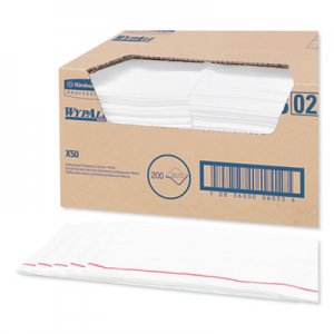 WypAll X50 Foodservice Towels, 1/4 Fold, 23 1/2 x 12 1/2, White, 200/Carton KCC06053 KCC 06053