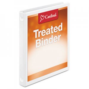Cardinal Treated Binder ClearVue Locking Round Ring Binder, 5/8" Cap, 11 x 8 1/2, White CRD32250 32250