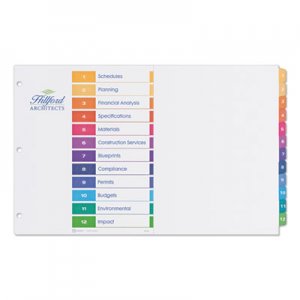 Avery Customizable TOC Ready Index Multicolor Dividers, 12-Tab, 11 x 17 AVE11149 72782