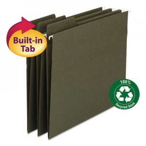 Smead FasTab Recycled Hanging File Folders, Legal, Green, 20/Box 64137 SMD64137