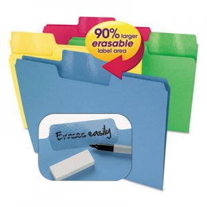 Smead Erasable SuperTab File Folders, Letter, Assorted Colors, 24/Set 10480 SMD10480