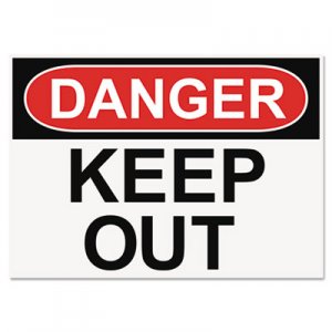 Headline Sign OSHA Safety Signs, DANGER KEEP OUT, White/Red/Black, 10 x 14 USS5491 5491