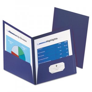 Oxford Honeycomb High-Capacity Twin Pocket Folders, 1" Capacity, Dark Blue, 4/Pack OXF59626234 59626234