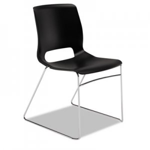 HON Motivate Seating High-Density Stacking Chair, Onyx/Chrome, 4/Carton HONMS101ON HMS1.N.ON.Y
