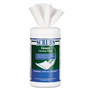 SCRUBS Green Cleaning Wipes, 6 x 10 1/2, 50/Container ITW91856 91856