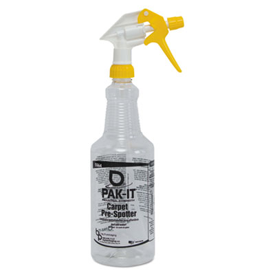PAK-IT Empty Color-Coded Trigger-Spray Bottle, 32 oz, Yellow, for Carpet Pre-Spotter BIG596420004012 BIG 5964-2000-4012