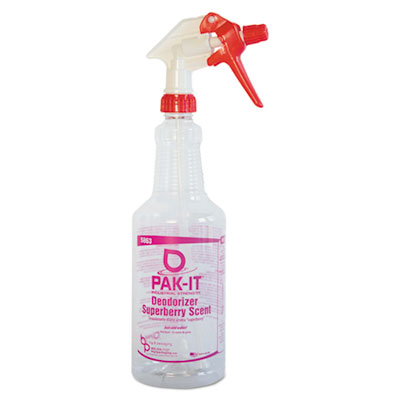 PAK-IT Empty Color-Coded Trigger-Spray Bottle, 32 oz, for Deodorizer - Superberry Scent BIG586320004012 BIG 5863-2000-4012