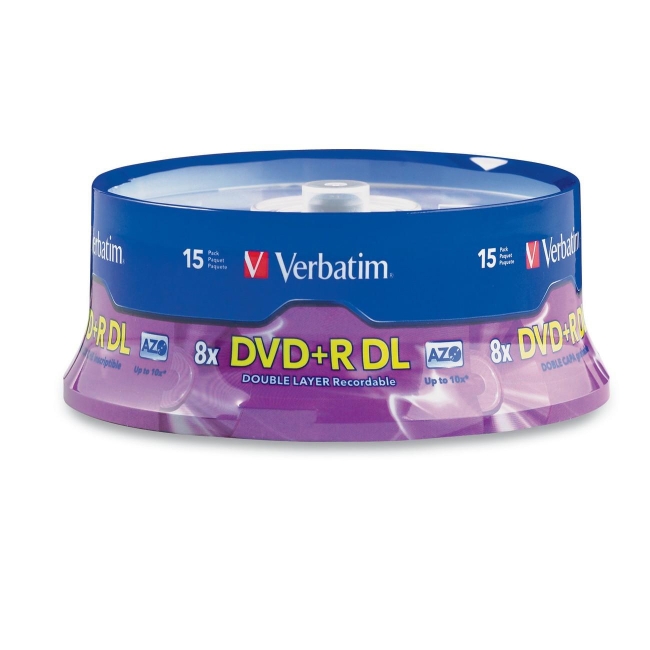 Verbatim Double Layer DVD+R DL 8.5GB 8x 15pk Spindle 95484