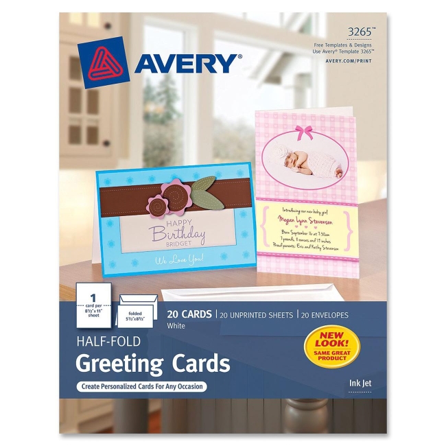 Avery Half-fold Greeting Card 3265