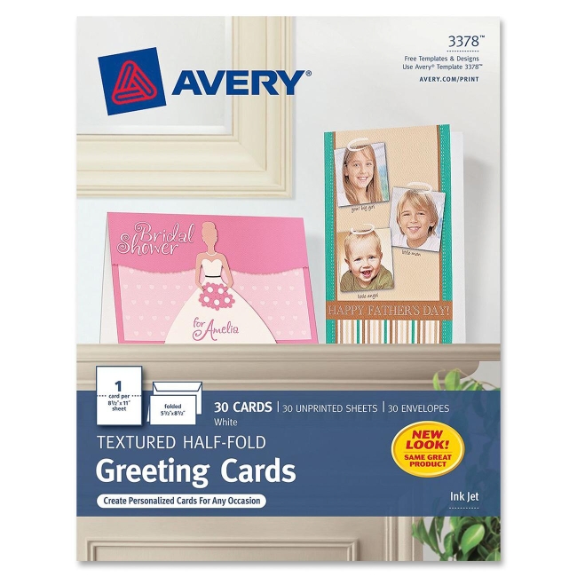 Avery Textured Half-Fold Greeting Cards 3378