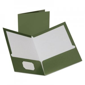 Oxford Two-Pocket Laminated Folder, 100-Sheet Capacity, Metallic Green OXF5049560 5049560