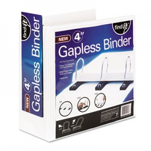 find It Gapless Loop Ring View Binder, 11 x 8-1/2, 4" Capacity, White IDESNS01703 SNS01703