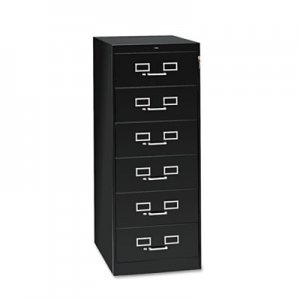 Tennsco Six-Drawer Multimedia Cabinet For 6 x 9 Cards, 21-1/4w x 52h, Black CF-669BK TNNCF669BK