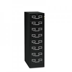 Tennsco Eight-Drawer File Cabinet For 3 x 5 & 4 x 6 Cards, 15w x 52h, Black CF-846BK TNNCF846BK
