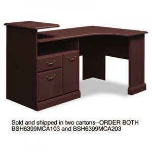 Bush Expandable Corner Desk Solution (B/F/D) Box 1 of 2 Syndicate, Mocha Cherry 6399MCA1-03 BSH6399MCA103