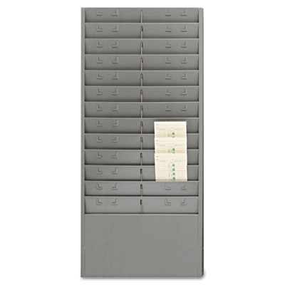 Steel Time Card Rack with Adjustable Dividers, 6" Pockets SteelMaster® 27012JTRGY MMF27012JTRGY