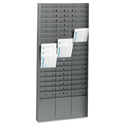 Steel Time Card Rack with Adjustable Dividers, 5" Pockets SteelMaster® 27018JTRGY MMF27018JTRGY