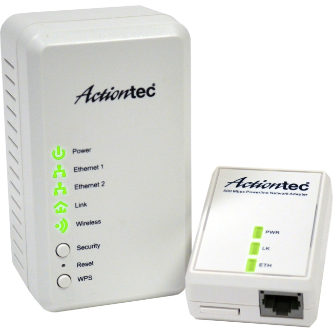 Actiontec Wireless Network Extender + Powerline Network Adapter 500 PWR51WK01