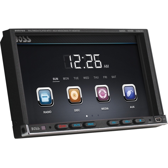 Boss Audio In-Dash Double-DIN 7" Motorized Touchscreen Monitor DVD Player BV9755