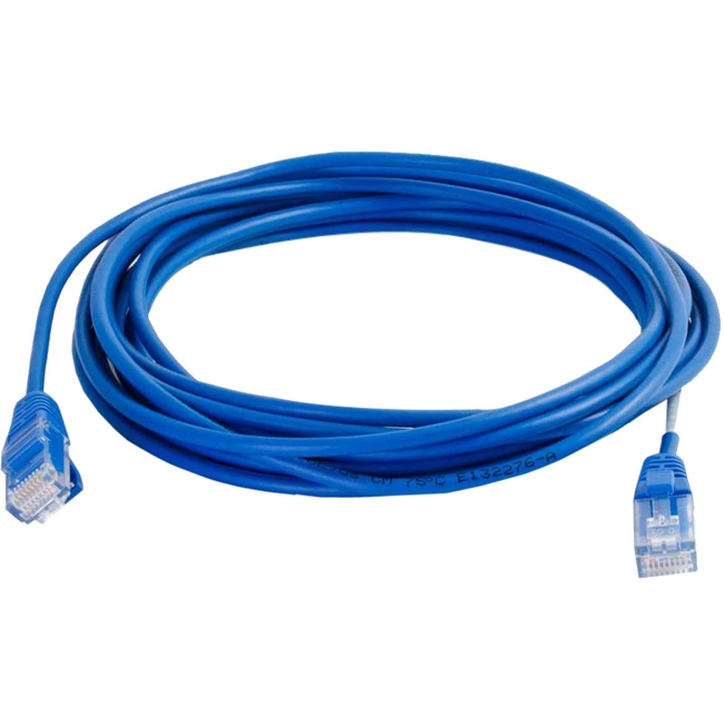 C2G 2ft Cat5e Snagless Unshielded (UTP) Slim Network Patch Cable - Blue 01020