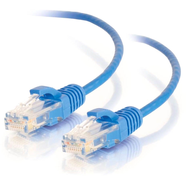 C2G 1ft Cat6 Snagless Unshielded (UTP) Slim Network Patch Cable - Blue 01072