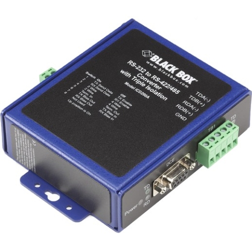 Black Box Industrial Opto-Isolated RS-232 to RS-422/485 Converter ICD200A