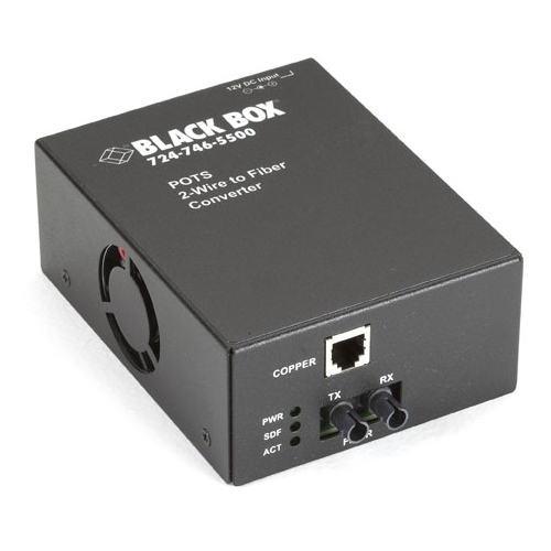 Black Box POTS 2-Wire to Fiber Converter, FXO to Multimode ST TE161A-R2