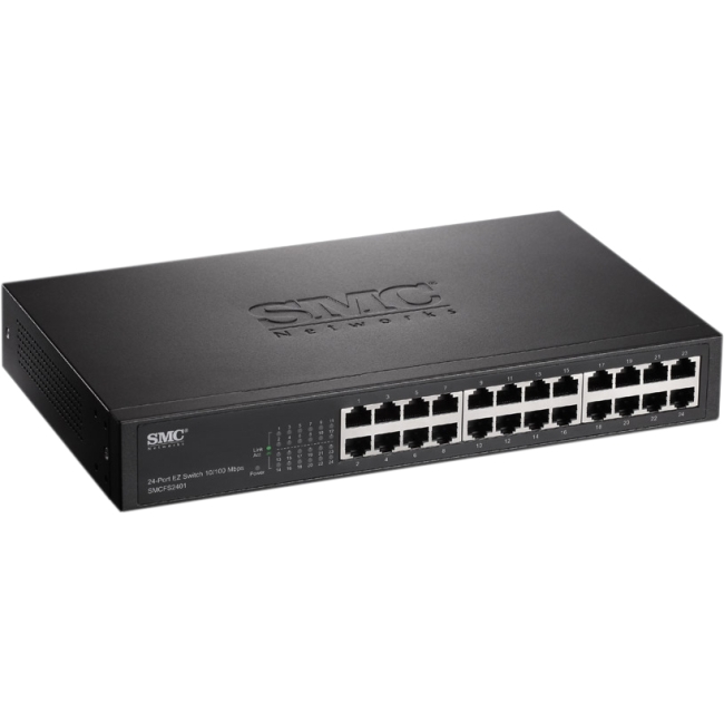 SMC Networks EZ Switch 10/100/1000 Mbps 24-Port Unmanaged Gigabit Ethernet Switch SMCGS2401 NA SMCGS2401