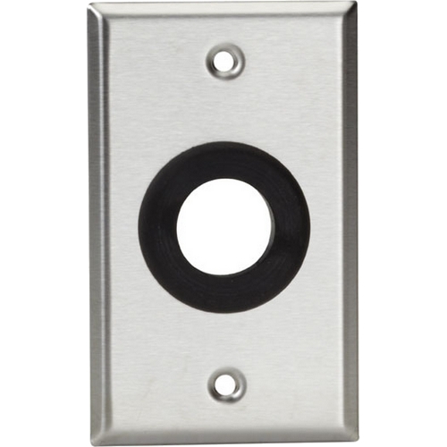 Black Box A/V Stainless Wallplate, Single-Gang, Rubber Grommet, 1" Hole WP840