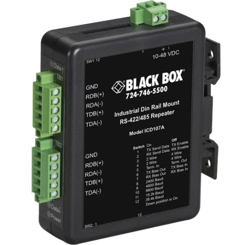 Black Box RS-422/RS-485 Industrial DIN Rail Repeater ICD107A