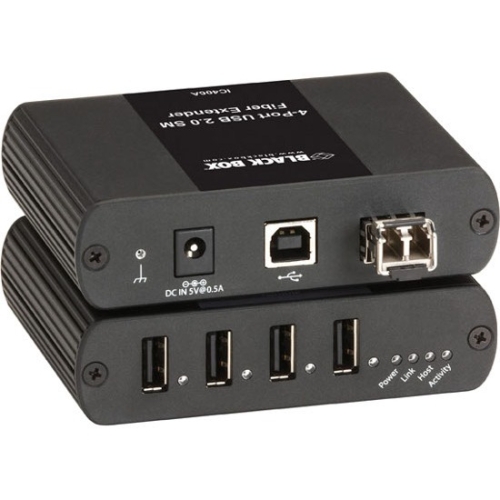 Black Box USB Ultimate Extender over Single-Mode Fiber, 4-Port IC406A