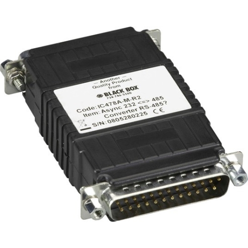 Black Box Async RS-232 to RS-485 Interface Converter, DB25 Male to DB25 Male IC478A-M-R2