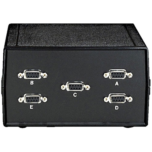 Black Box DB9 Switch, ABCDE (4 to 1), Chassis Style A, (5) Male SWL031A-FFFFF