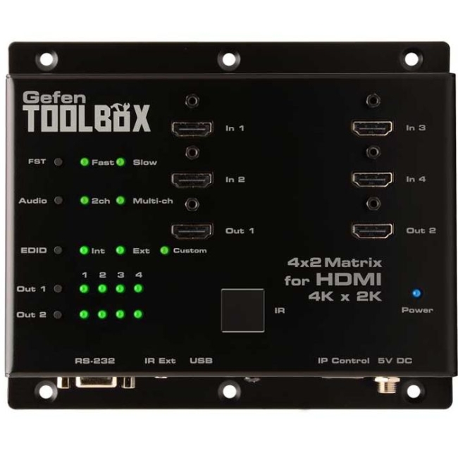 Gefen 4x2 Matrix for HDMI with Ultra HD 4K x 2K Support GTB-HD4K2K-442-BLK
