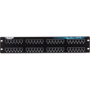 Black Box GigaBase CAT5e Patch Panel, Universal Wiring, Component Level, 48-Port, 2U JPM906A-R5