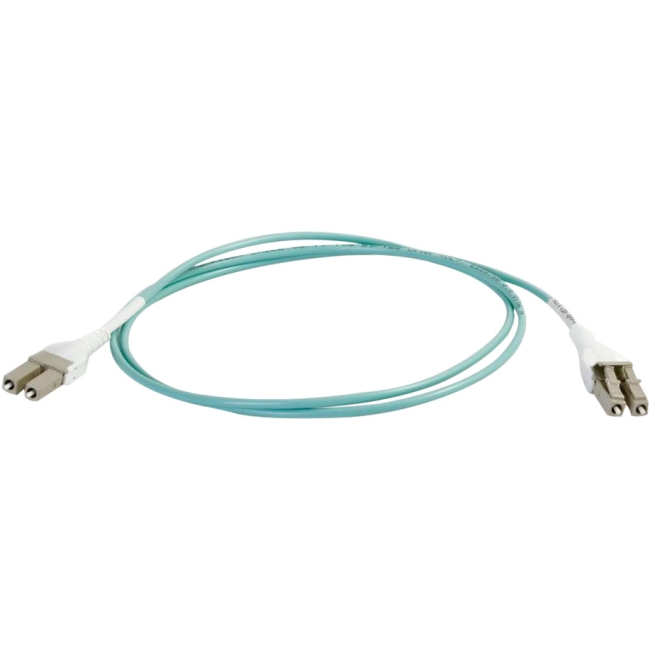C2G 5m LC Uniboot 10Gb 50/125 OM3 Duplex Multimode PVC Fiber Optic Cable - Aqua 01016