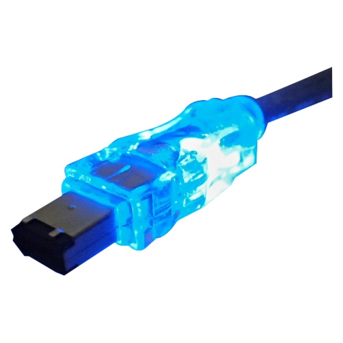 QVS FireWire/i.Link 6Pin to 6Pin Translucent Cable with LEDs CC1394-15BLL