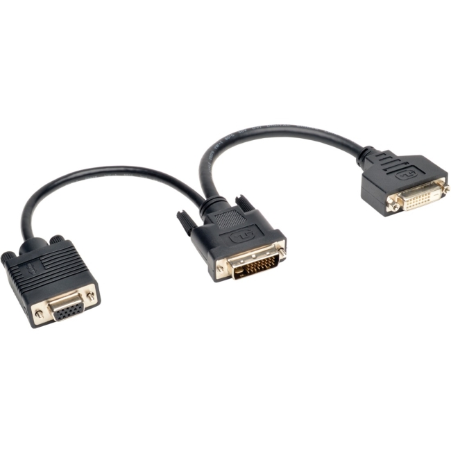 Tripp Lite 6-in. DVI Y Splitter Cable (DVI-I M to DVI-D F and HD15 F) P564-06N