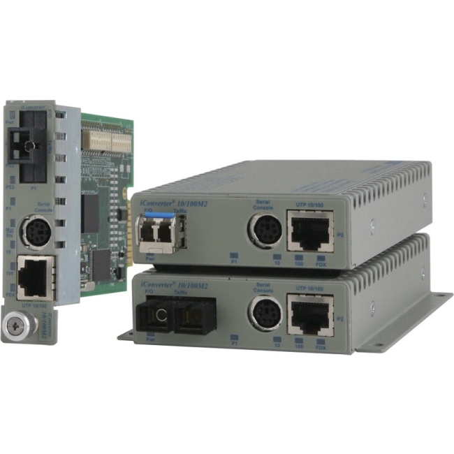 Omnitron 10/100BASE-TX UTP to 100BASE-FX Media Converter and Network Interface Device 8921N-1-W